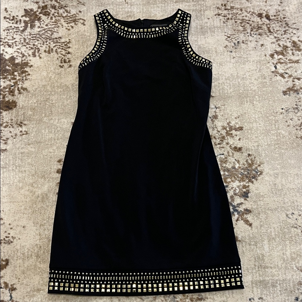 Jessica Howard Black Dress with Gold Accents